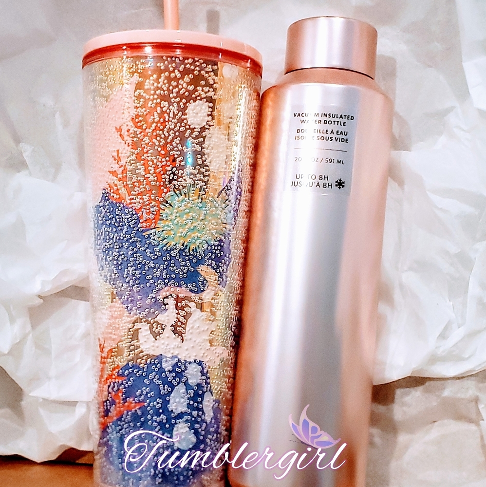 ❗️SOLD❗️Starbucks Powder Pink & Bubbles Tumblers
